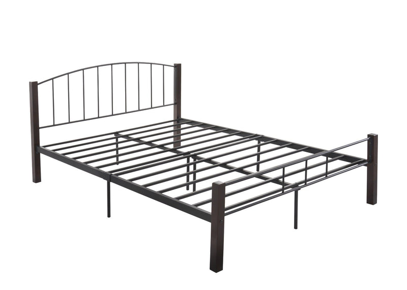 Double Bed frame w/ solidwood post in Black + Wenge - Furniture > Bedroom - Rivercity House & Home Co. (ABN 18 642 972 209) - Affordable Modern Furniture Australia