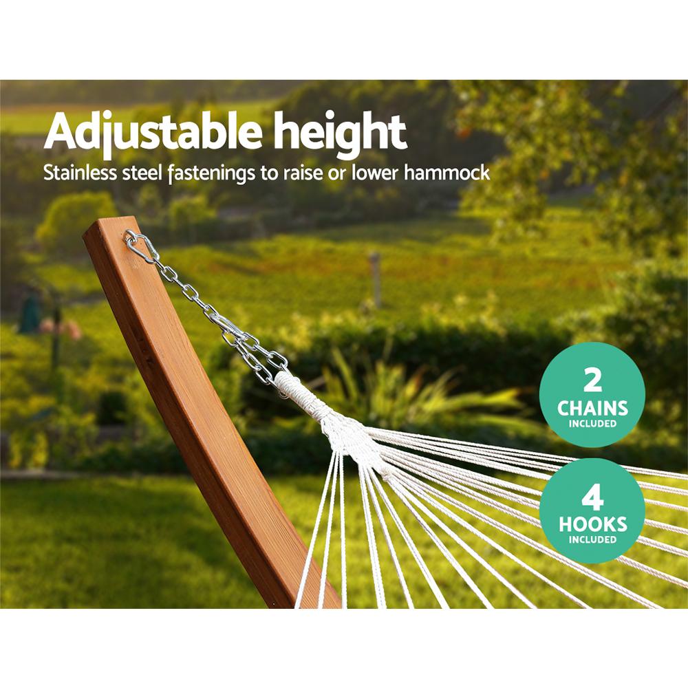 Double Hammock with Wooden Stand - Rivercity House & Home Co. (ABN 18 642 972 209) - Affordable Modern Furniture Australia