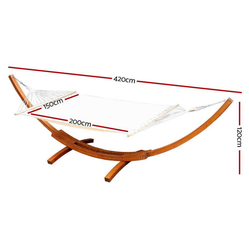 Double Hammock with Wooden Stand - Rivercity House & Home Co. (ABN 18 642 972 209) - Affordable Modern Furniture Australia