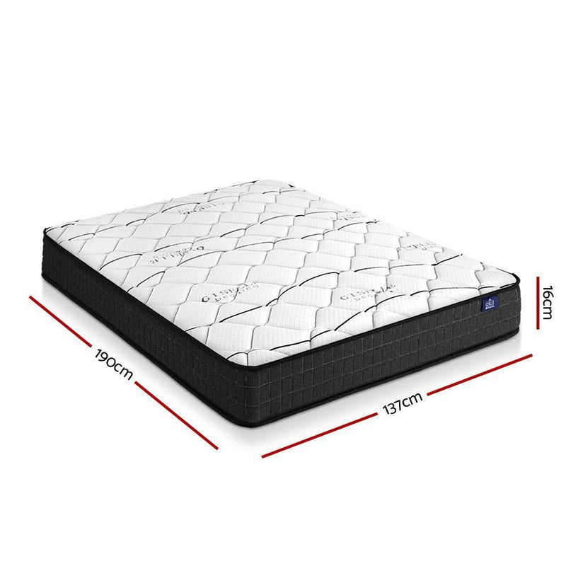 Double Package | Agnes Bed Charcoal & Glay Bonnell Spring Mattress (Medium Firm) - Furniture > Bedroom - Rivercity House & Home Co. (ABN 18 642 972 209) - Affordable Modern Furniture Australia