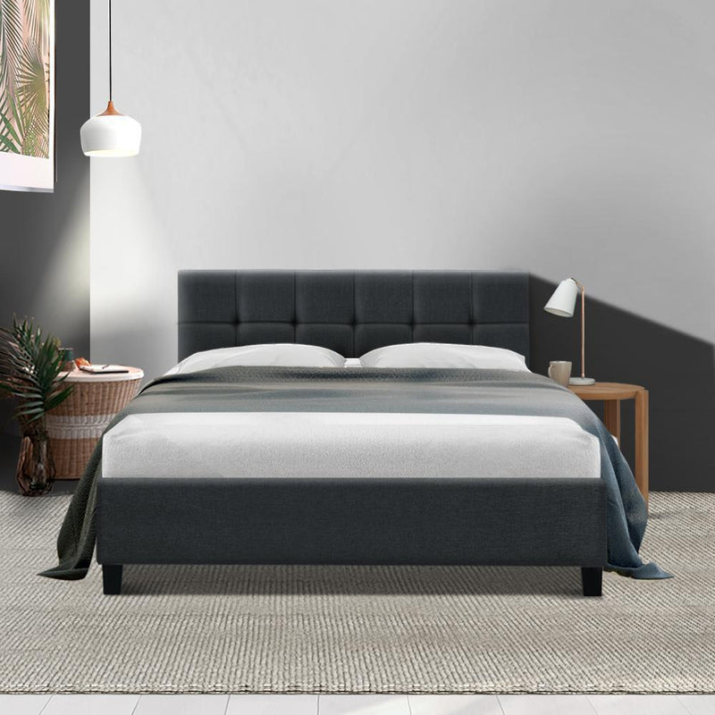 Double Package | Agnes Bed Charcoal & Glay Bonnell Spring Mattress (Medium Firm) - Furniture > Bedroom - Rivercity House & Home Co. (ABN 18 642 972 209) - Affordable Modern Furniture Australia