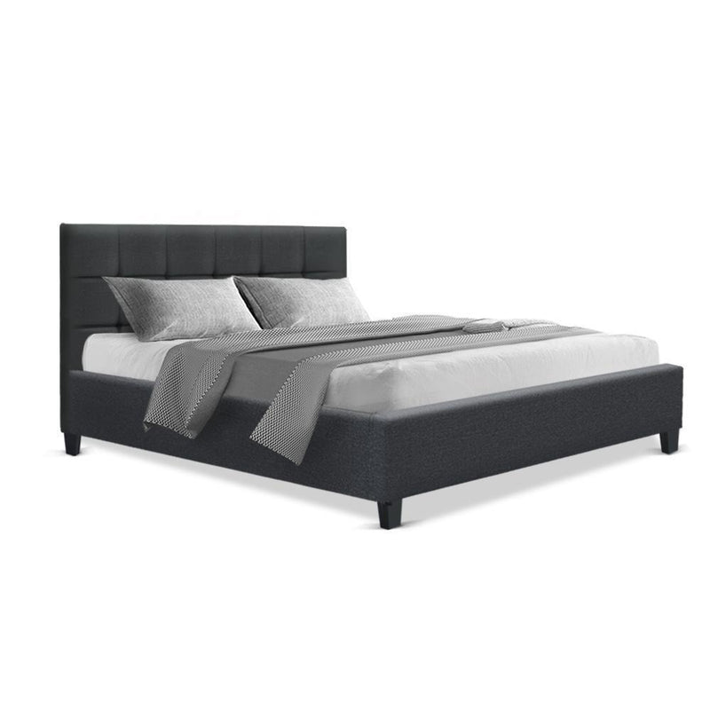 Double Package | Agnes Bed Charcoal & Glay Bonnell Spring Mattress (Medium Firm) - Furniture > Bedroom - Rivercity House & Home Co. (ABN 18 642 972 209) - Affordable Modern Furniture Australia