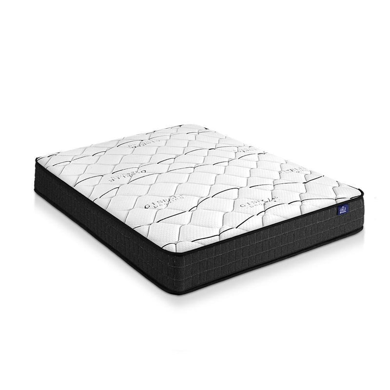 Double Package | Agnes Bed Charcoal & Glay Bonnell Spring Mattress (Medium Firm) - Furniture > Bedroom - Rivercity House & Home Co. (ABN 18 642 972 209) - Affordable Modern Furniture Australia