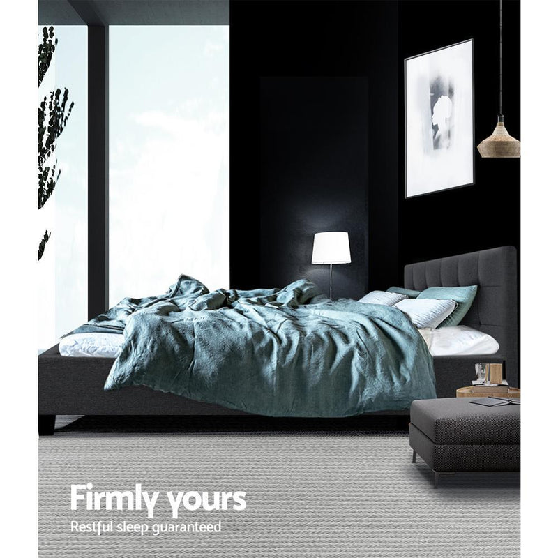 Double Package | Agnes Bed Charcoal & Glay Bonnell Spring Mattress (Medium Firm) - Furniture > Bedroom - Rivercity House & Home Co. (ABN 18 642 972 209) - Affordable Modern Furniture Australia