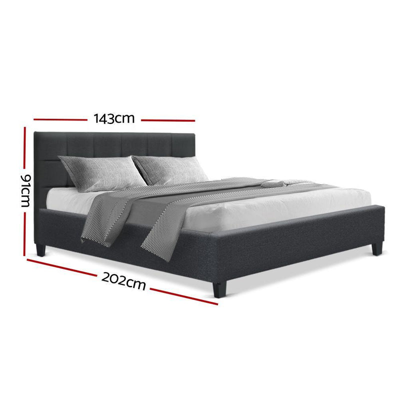 Double Package | Agnes Bed Charcoal & Glay Bonnell Spring Mattress (Medium Firm) - Furniture > Bedroom - Rivercity House & Home Co. (ABN 18 642 972 209) - Affordable Modern Furniture Australia