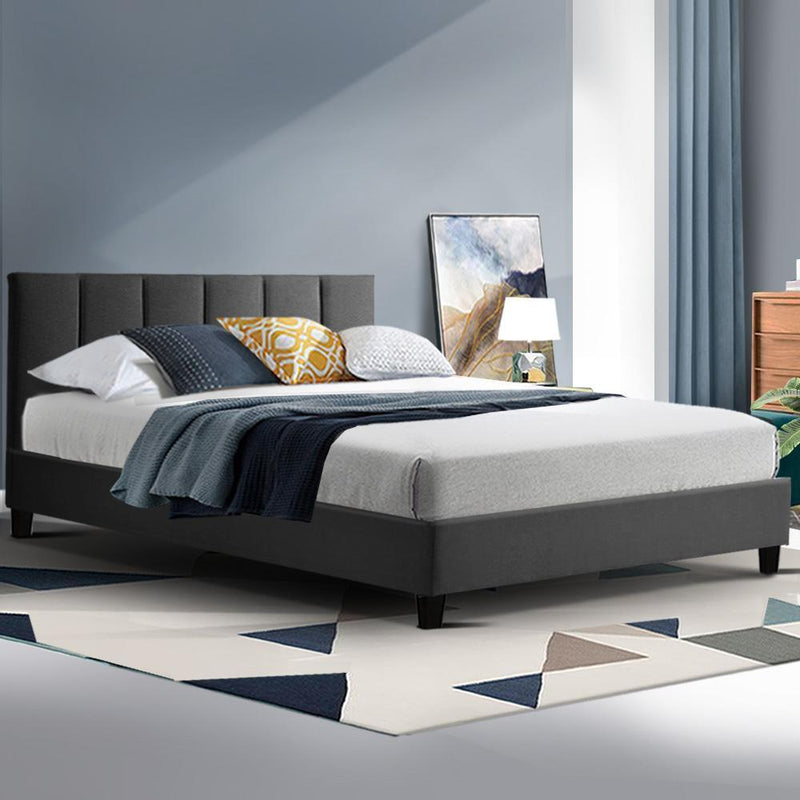 Double Package | Alma Bed Charcoal & Glay Bonnell Spring Mattress (Medium Firm) - Furniture > Bedroom - Rivercity House & Home Co. (ABN 18 642 972 209) - Affordable Modern Furniture Australia