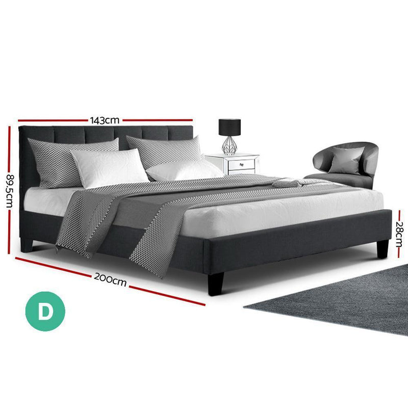 Double Package | Alma Bed Charcoal & Glay Bonnell Spring Mattress (Medium Firm) - Furniture > Bedroom - Rivercity House & Home Co. (ABN 18 642 972 209) - Affordable Modern Furniture Australia