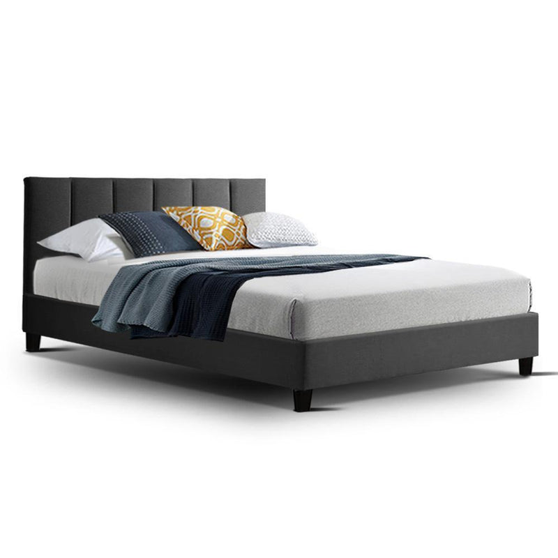 Double Package | Alma Bed Charcoal & Glay Bonnell Spring Mattress (Medium Firm) - Furniture > Bedroom - Rivercity House & Home Co. (ABN 18 642 972 209) - Affordable Modern Furniture Australia