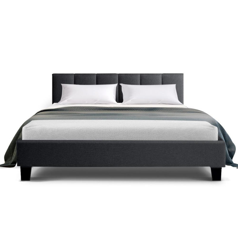 Double Package | Alma Bed Charcoal & Glay Bonnell Spring Mattress (Medium Firm) - Furniture > Bedroom - Rivercity House & Home Co. (ABN 18 642 972 209) - Affordable Modern Furniture Australia