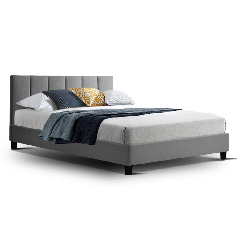 Double Package | Alma Bed Grey & Glay Bonnell Spring Mattress (Medium Firm) - Furniture > Bedroom - Rivercity House & Home Co. (ABN 18 642 972 209) - Affordable Modern Furniture Australia