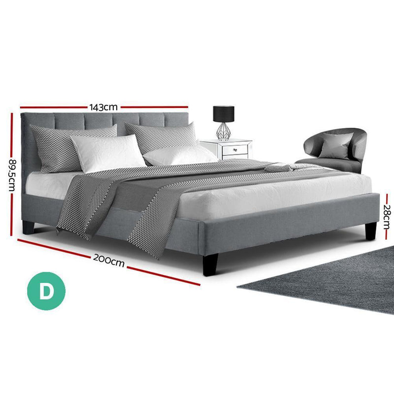 Double Package | Alma Bed Grey & Glay Bonnell Spring Mattress (Medium Firm) - Furniture > Bedroom - Rivercity House & Home Co. (ABN 18 642 972 209) - Affordable Modern Furniture Australia