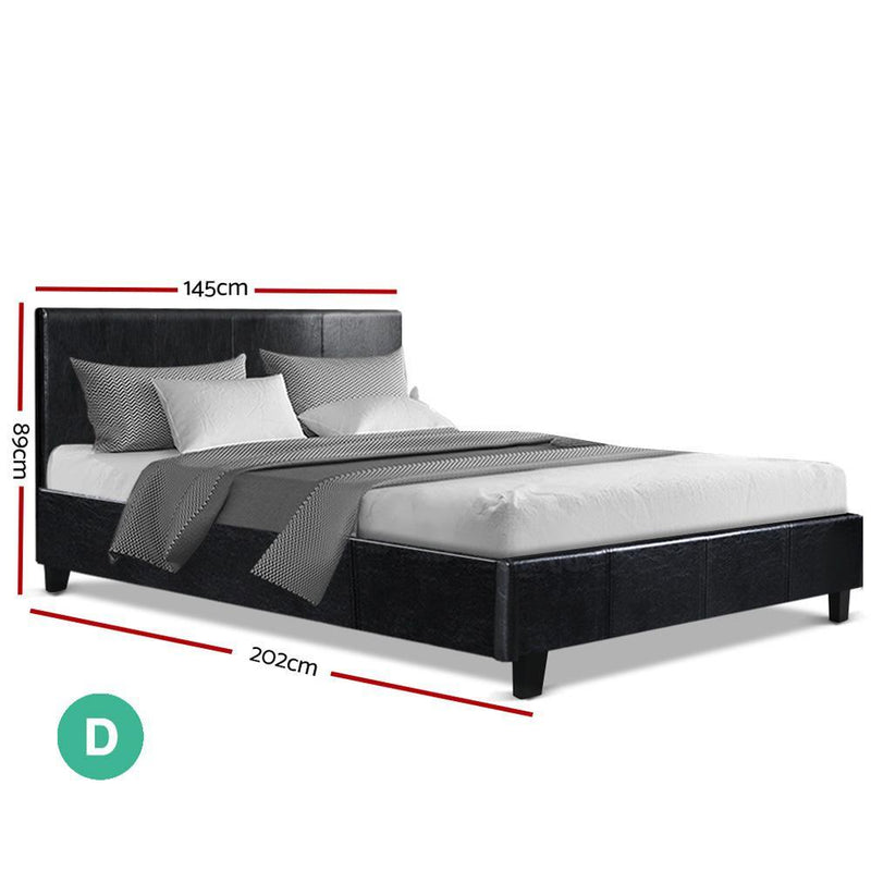Double Package | Coogee Bed Black & Normay Series Pillow Top Mattress (Medium Firm) - Furniture > Bedroom - Rivercity House & Home Co. (ABN 18 642 972 209) - Affordable Modern Furniture Australia