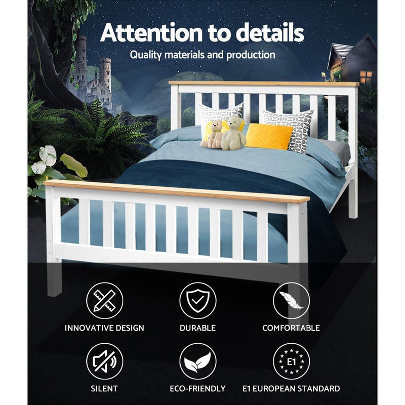 Double Package | Kewarra Bed White & Normay Series Pillow Top Mattress (Medium Firm) - Furniture > Bedroom - Rivercity House & Home Co. (ABN 18 642 972 209) - Affordable Modern Furniture Australia