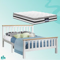 Double Package | Kewarra Bed White & Normay Series Pillow Top Mattress (Medium Firm)