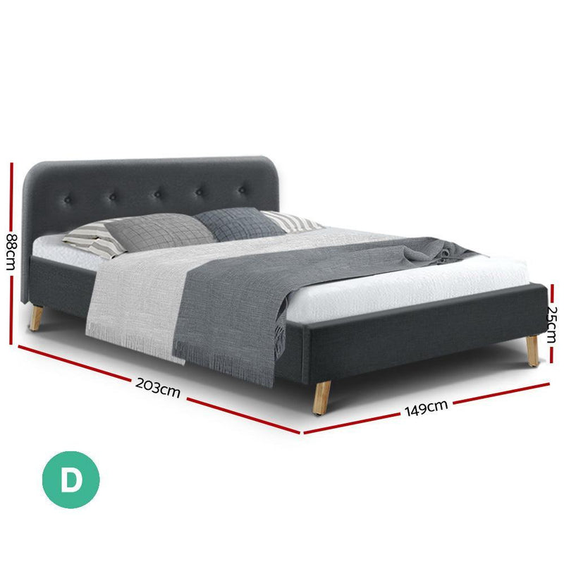 Double Package | Tarcoola Bed Charcoal & Glay Bonnell Spring Mattress (Medium Firm) - Furniture > Bedroom - Rivercity House & Home Co. (ABN 18 642 972 209) - Affordable Modern Furniture Australia