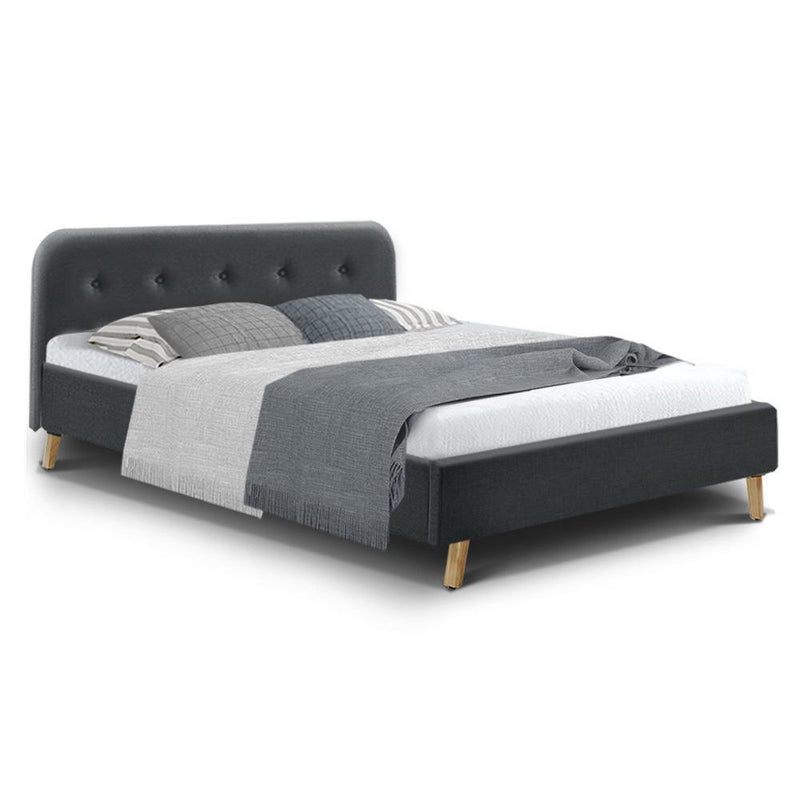 Double Package | Tarcoola Bed Charcoal & Glay Bonnell Spring Mattress (Medium Firm) - Furniture > Bedroom - Rivercity House & Home Co. (ABN 18 642 972 209) - Affordable Modern Furniture Australia