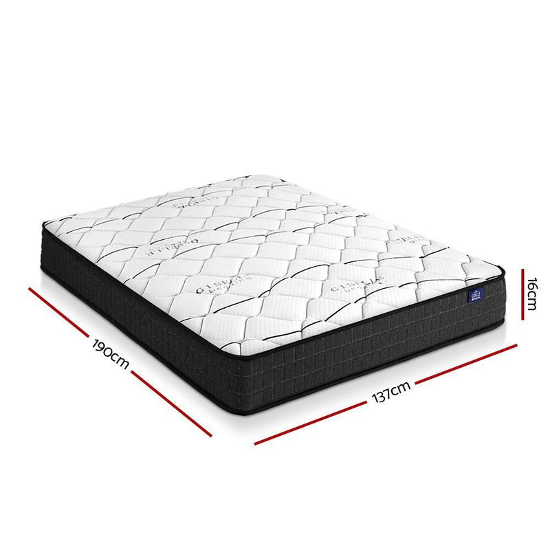 Double Package | Ted Metal Bed Black & Glay Bonnell Spring Mattress (Medium Firm) - Furniture > Bedroom - Rivercity House & Home Co. (ABN 18 642 972 209) - Affordable Modern Furniture Australia