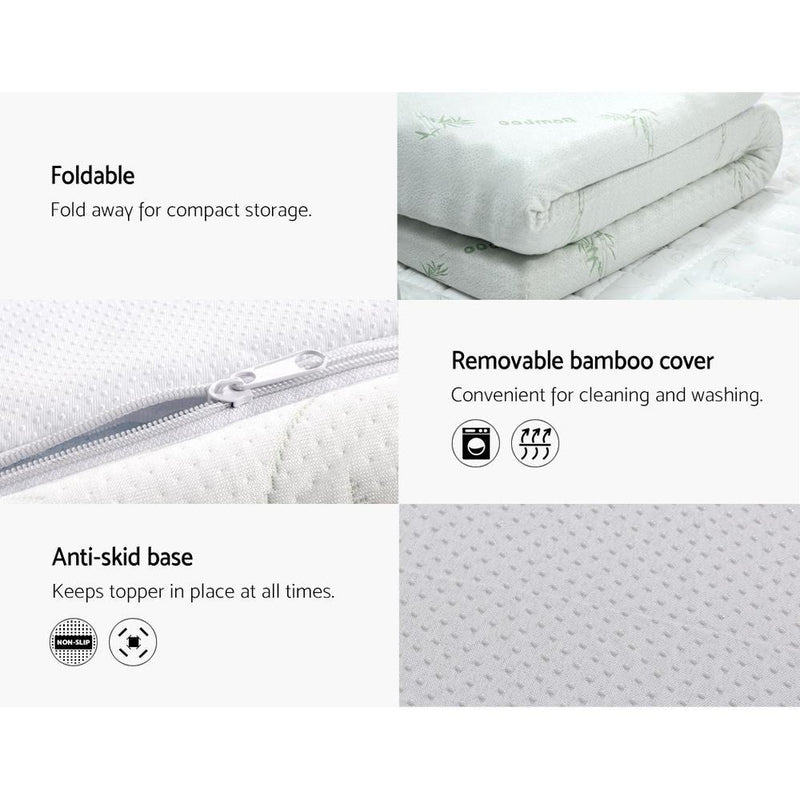 Double Size | Cool Gel Memory Foam Mattress Topper w/Bamboo Cover 8cm - Rivercity House & Home Co. (ABN 18 642 972 209) - Affordable Modern Furniture Australia