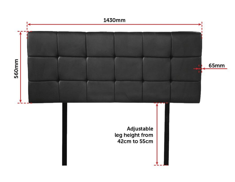 Double Size | Deluxe Headboard Bedhead (Black) - Rivercity House & Home Co. (ABN 18 642 972 209) - Affordable Modern Furniture Australia