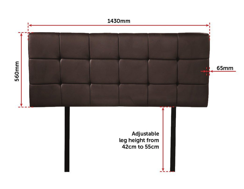 Double Size | Deluxe Headboard Bedhead (Brown) - Rivercity House & Home Co. (ABN 18 642 972 209) - Affordable Modern Furniture Australia