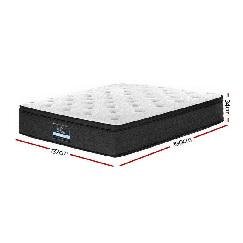 Double Size | Eve Euro Top Pocket Spring Mattress (Medium Firm) - Furniture > Mattresses - Rivercity House And Home Co.