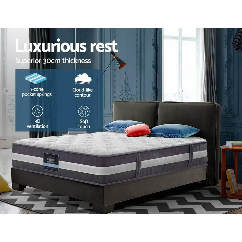 Double Size | Lotus Tight Top Pocket Spring Mattress (Medium Firm) - Furniture > Mattresses - Rivercity House And Home Co.