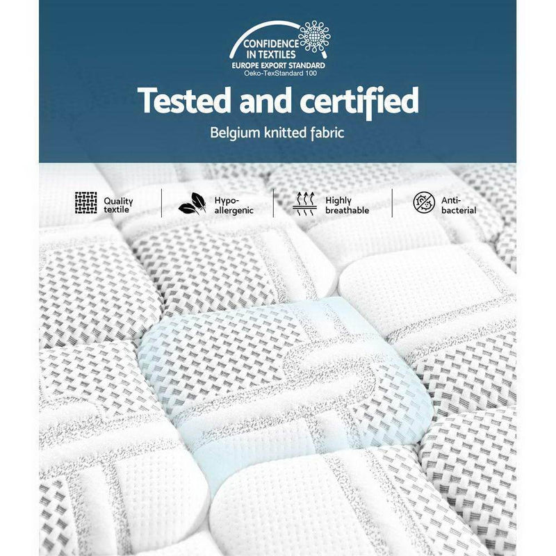 Double Size | Luna Euro Top Cool Gel Pocket Spring Mattress (Medium Firm) - Furniture > Mattresses - Rivercity House And Home Co.
