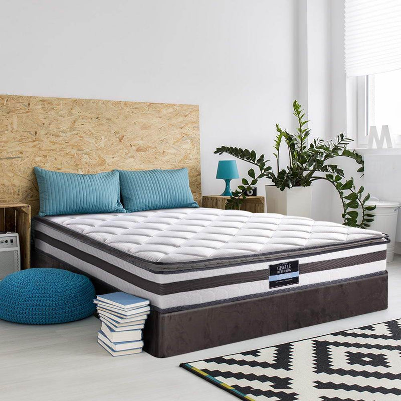 Double Size | Normay Bonnell Spring Pillow Top Mattress (Medium Firm) - Furniture > Mattresses - Rivercity House And Home Co.