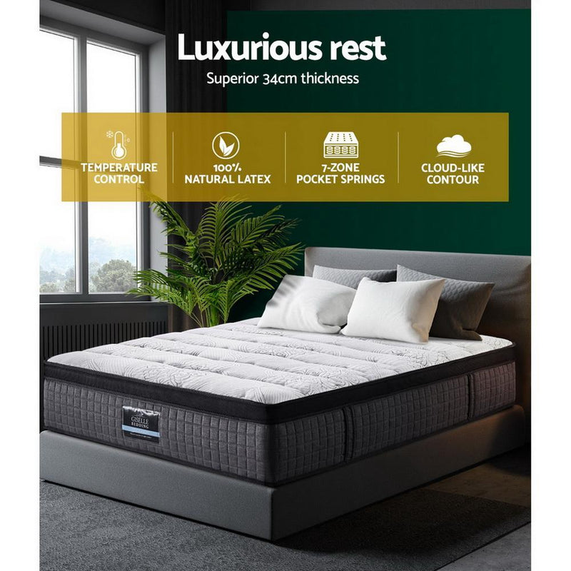 Double Size | Ronnie Euro Top Latex Pocket Spring Mattress (Medium firm) - Furniture > Mattresses - Rivercity House & Home Co. (ABN 18 642 972 209) - Affordable Modern Furniture Australia