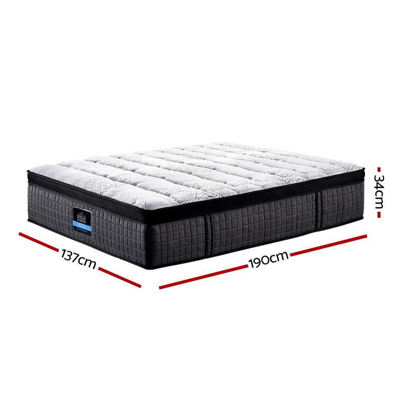 Double Size | Ronnie Euro Top Latex Pocket Spring Mattress (Medium firm) - Furniture > Mattresses - Rivercity House & Home Co. (ABN 18 642 972 209) - Affordable Modern Furniture Australia