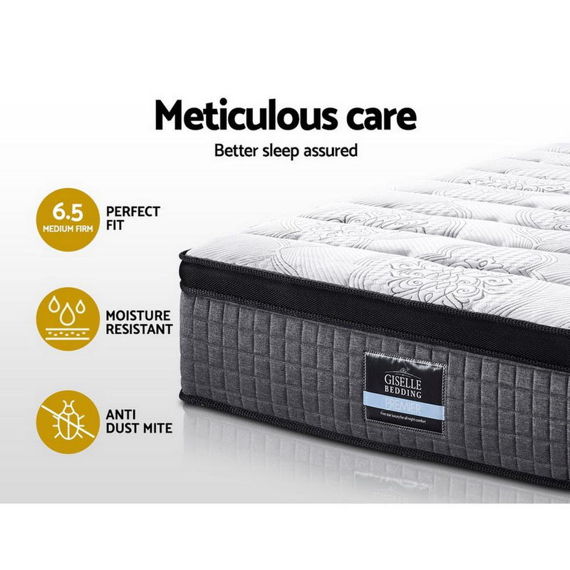 Double Size | Ronnie Euro Top Latex Pocket Spring Mattress (Medium firm) - Furniture > Mattresses - Rivercity House & Home Co. (ABN 18 642 972 209) - Affordable Modern Furniture Australia