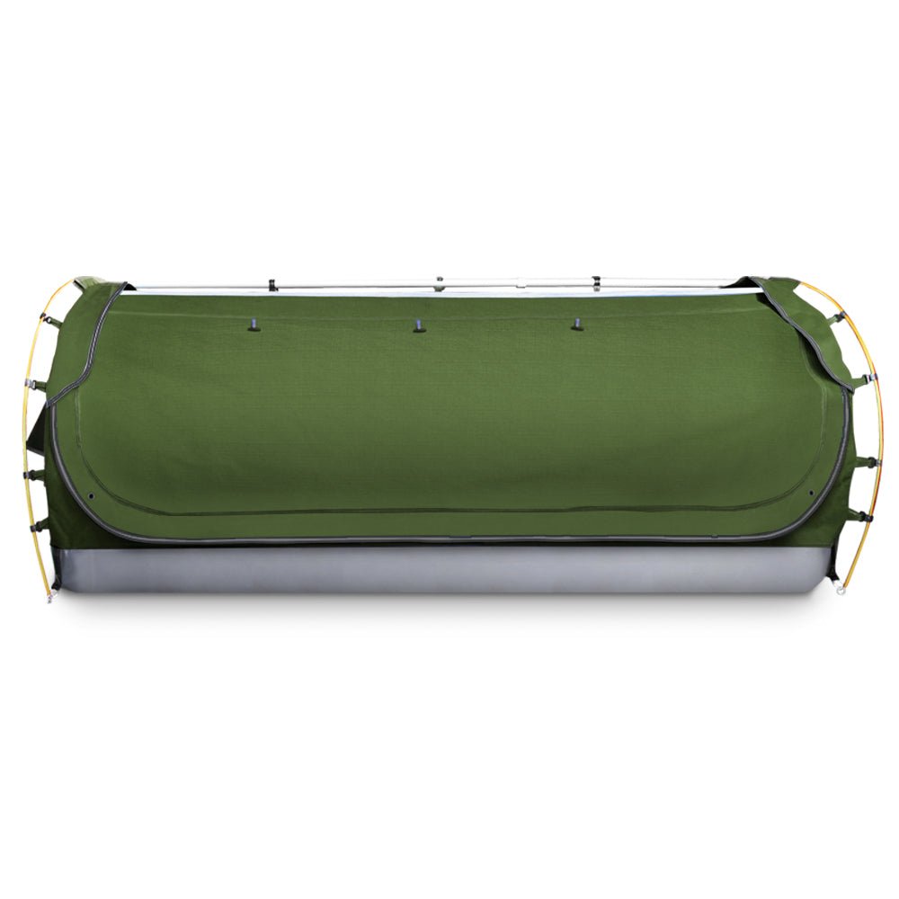 Double Swag Camping Swags Canvas Free Standing Dome Tent Celadon - Outdoor > Camping - Rivercity House & Home Co. (ABN 18 642 972 209) - Affordable Modern Furniture Australia