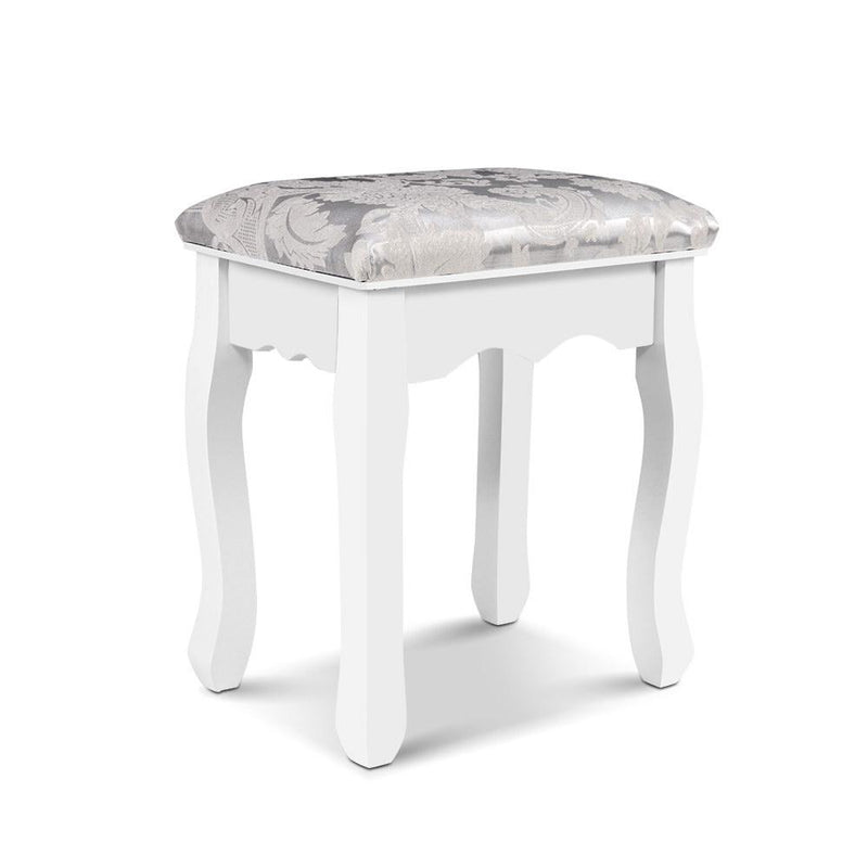 Dressing Stool Bedroom White Make Up Chair Living Room Fabric Furniture - Rivercity House & Home Co. (ABN 18 642 972 209) - Affordable Modern Furniture Australia