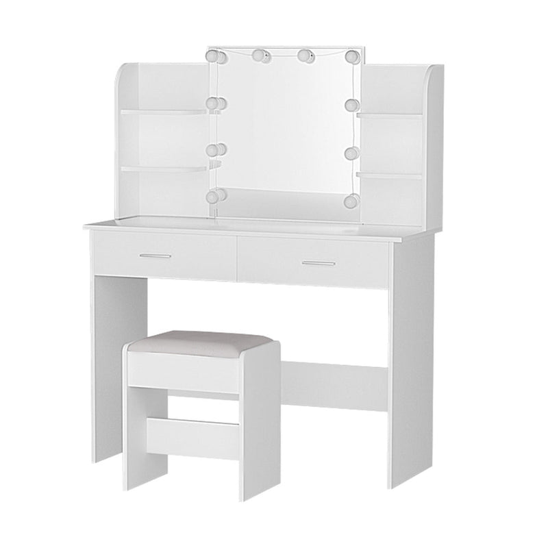 Dulcea LED Dressing Table Makeup Mirror and Stool Set White - Furniture > Bedroom - Rivercity House & Home Co. (ABN 18 642 972 209) - Affordable Modern Furniture Australia