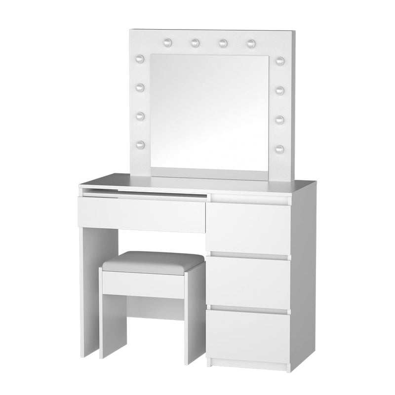 Dressing Table With LED 12 Bulb Hollywood Makeup Mirror White - Furniture > Bedroom - Rivercity House & Home Co. (ABN 18 642 972 209) - Affordable Modern Furniture Australia