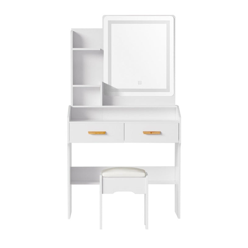 Doris LED Dressing Table Makeup Mirror with Stool Set White - Furniture > Bedroom - Rivercity House & Home Co. (ABN 18 642 972 209) - Affordable Modern Furniture Australia