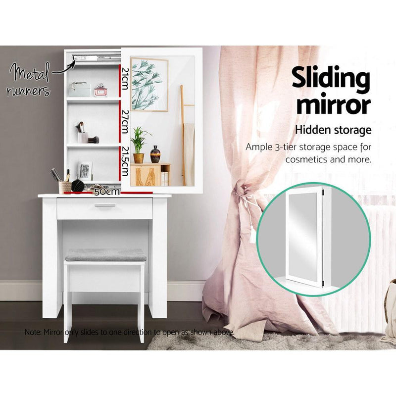 Dressing Table Mirror Stool Mirror Jewellery Cabinet Makeup Storage - Rivercity House & Home Co. (ABN 18 642 972 209) - Affordable Modern Furniture Australia