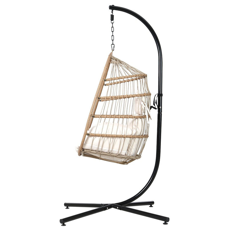 Egg Swing Chair Hammock With Stand Outdoor Furniture Hanging Wicker Seat - Furniture > Outdoor - Rivercity House & Home Co. (ABN 18 642 972 209) - Affordable Modern Furniture Australia