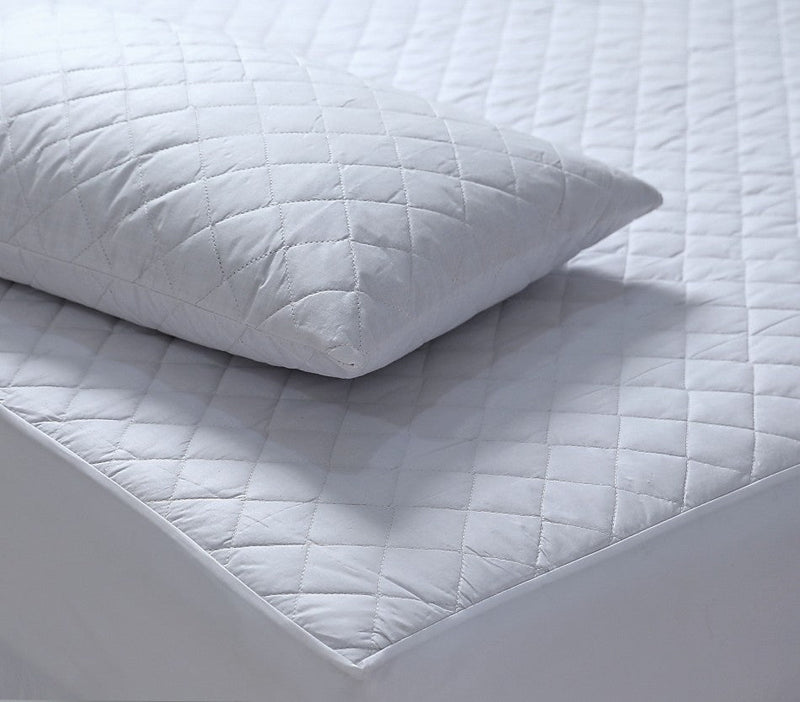 Elan Linen 100% Cotton Quilted Fully Fitted 50cm Deep Double Size Waterproof Mattress Protector - Rivercity House & Home Co. (ABN 18 642 972 209) - Affordable Modern Furniture Australia