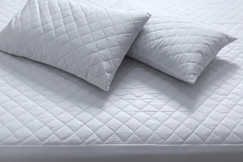 Elan Linen 100% Cotton Quilted Fully Fitted 50cm Deep Single Size Waterproof Mattress Protector - Rivercity House & Home Co. (ABN 18 642 972 209) - Affordable Modern Furniture Australia