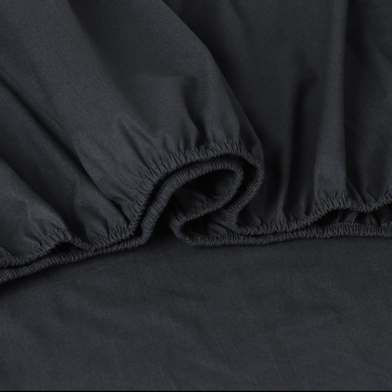 Elan Linen 100% Egyptian Cotton Vintage Washed 500TC Charcoal 50 cm Deep Mega King Bed Sheets Set - Rivercity House & Home Co. (ABN 18 642 972 209) - Affordable Modern Furniture Australia