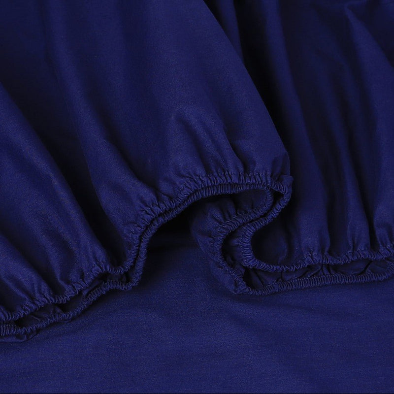Elan Linen 100% Egyptian Cotton Vintage Washed 500TC Navy Blue 50 cm Deep Mega King Bed Sheets Set - Rivercity House & Home Co. (ABN 18 642 972 209)