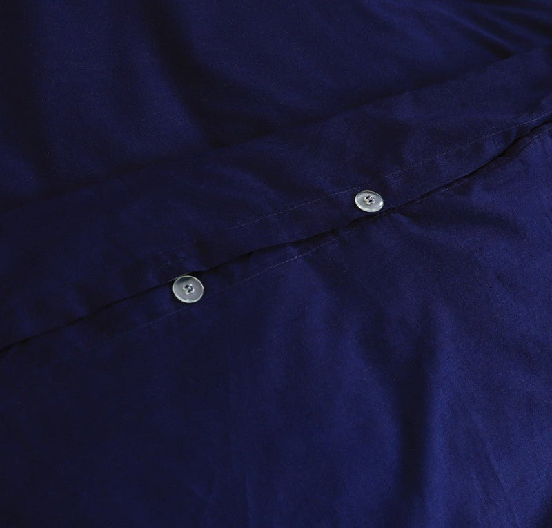 Elan Linen 100% Egyptian Cotton Vintage Washed 500TC Navy Blue Super King Quilt Cover Set - Rivercity House & Home Co. (ABN 18 642 972 209) - Affordable Modern Furniture Australia