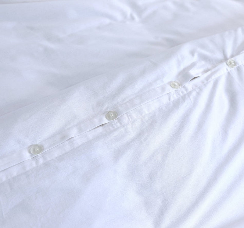 Elan Linen 100% Egyptian Cotton Vintage Washed 500TC White Super King Quilt Cover Set - Rivercity House & Home Co. (ABN 18 642 972 209) - Affordable Modern Furniture Australia