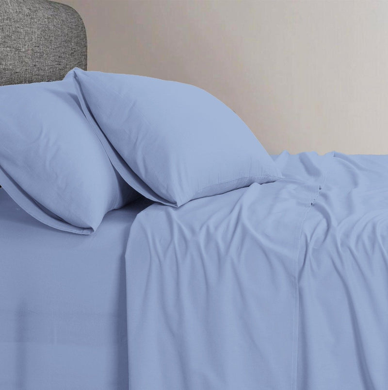 Elan Linen 1200TC Organic Cotton Sky Blue King Single Bed Sheet Set - Home & Garden > Bedding - Rivercity House & Home Co. (ABN 18 642 972 209) - Affordable Modern Furniture Australia