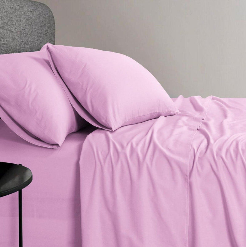 Elan Linen 1200TC Organic Cotton Super King Sheet Sets Pink - Home & Garden > Bedding - Rivercity House & Home Co. (ABN 18 642 972 209) - Affordable Modern Furniture Australia