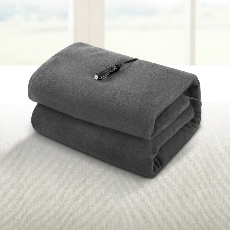 Electric Heated Blanket Car Throw Rug Grey - Home & Garden > Bedding - Rivercity House & Home Co. (ABN 18 642 972 209) - Affordable Modern Furniture Australia