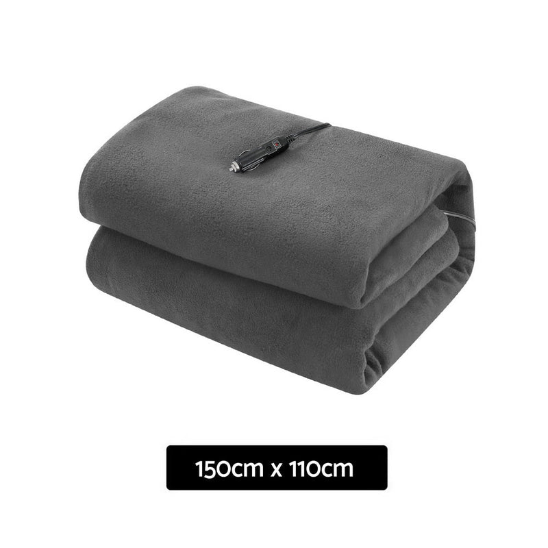 Electric Heated Blanket Car Throw Rug Grey - Home & Garden > Bedding - Rivercity House & Home Co. (ABN 18 642 972 209) - Affordable Modern Furniture Australia