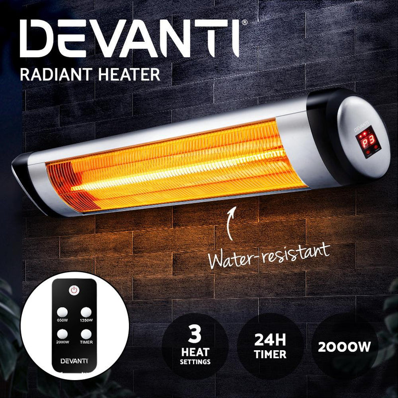 Electric Radiant Heater Patio Strip Heaters 2000W - Rivercity House & Home Co. (ABN 18 642 972 209) - Affordable Modern Furniture Australia