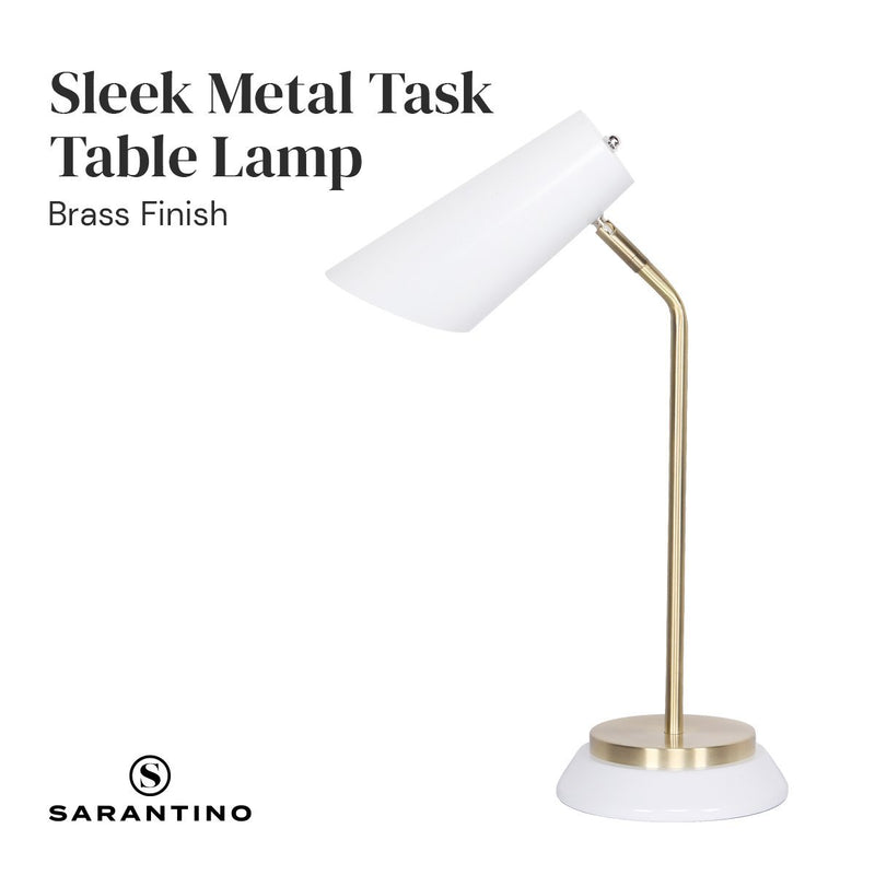 Electric Reading Light Table Lamp Brass Finish - White - Home & Garden > Lighting - Rivercity House & Home Co. (ABN 18 642 972 209) - Affordable Modern Furniture Australia